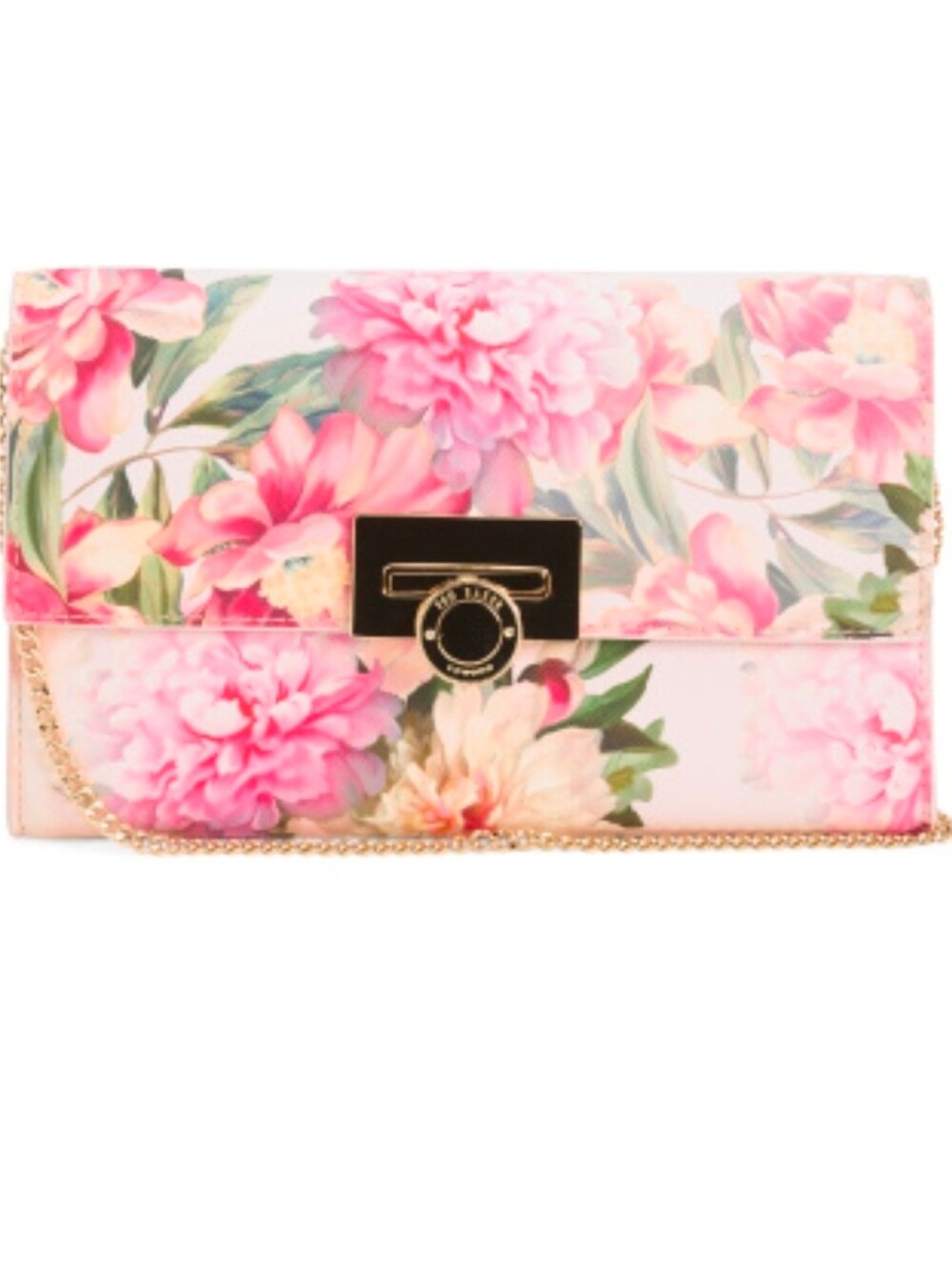 TED BAKER LONDON NWT Parisa Pink Floral Chain Crossbody Bag